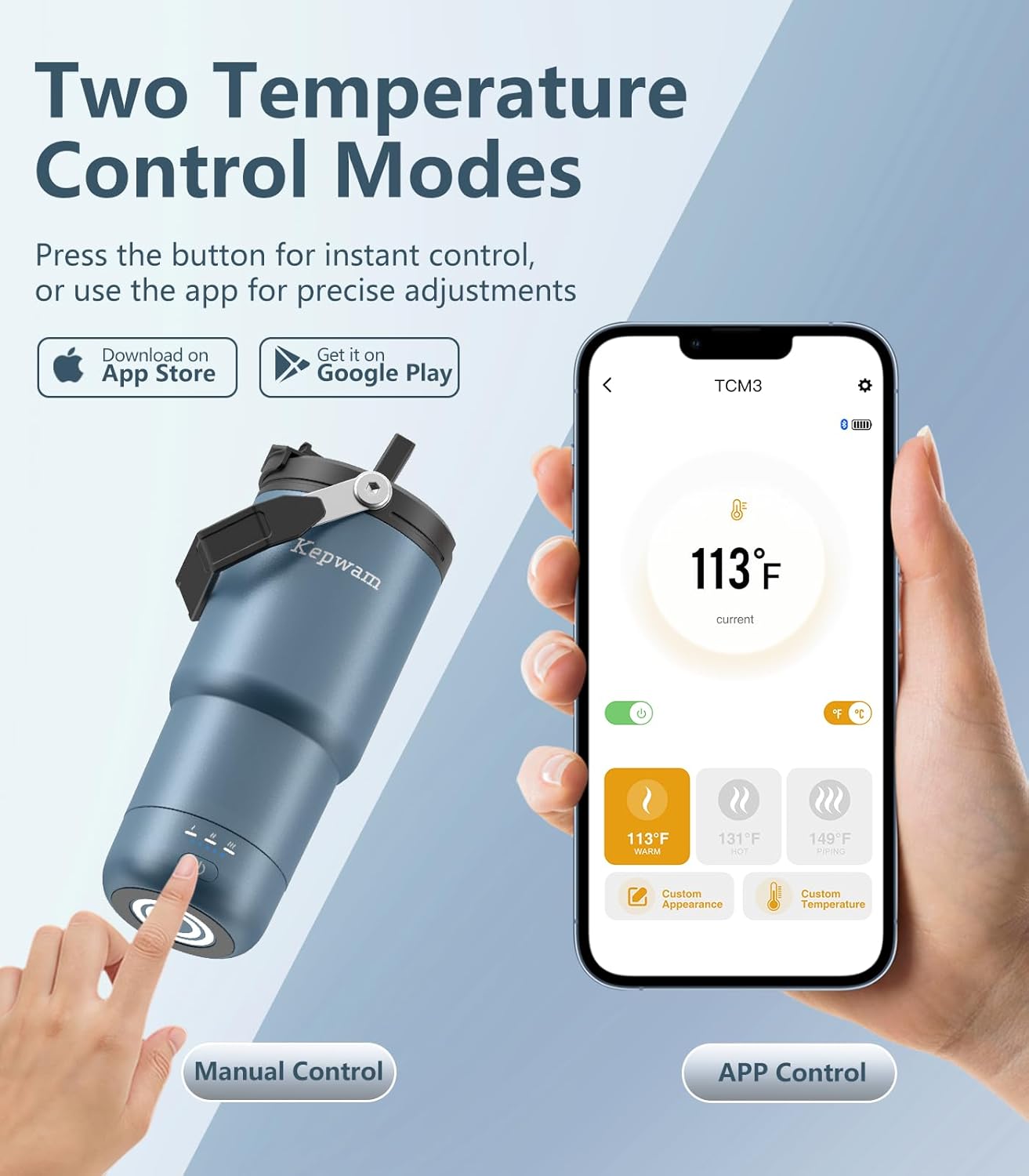 Self-Heating Travel Mug 20oz, Temperature-Controlled Coffee Warmer Mug, Smart Travel Coffee Mug Keep Coffee Drinks Hot, Heated Mug Great for Driver Outdoor Fits Car Cup Holders