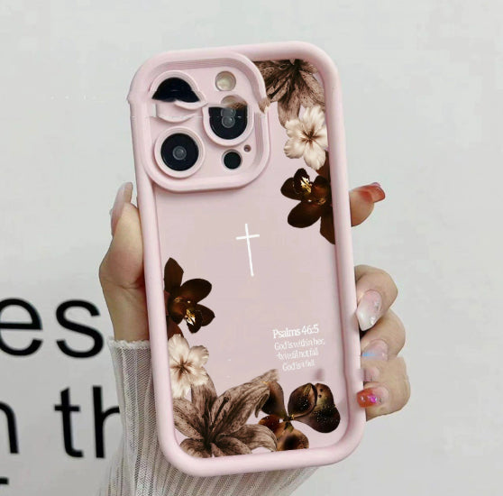 Gentle-style Retro Dried Flower Phone Case Airbag Drop-Proof Phone Protector