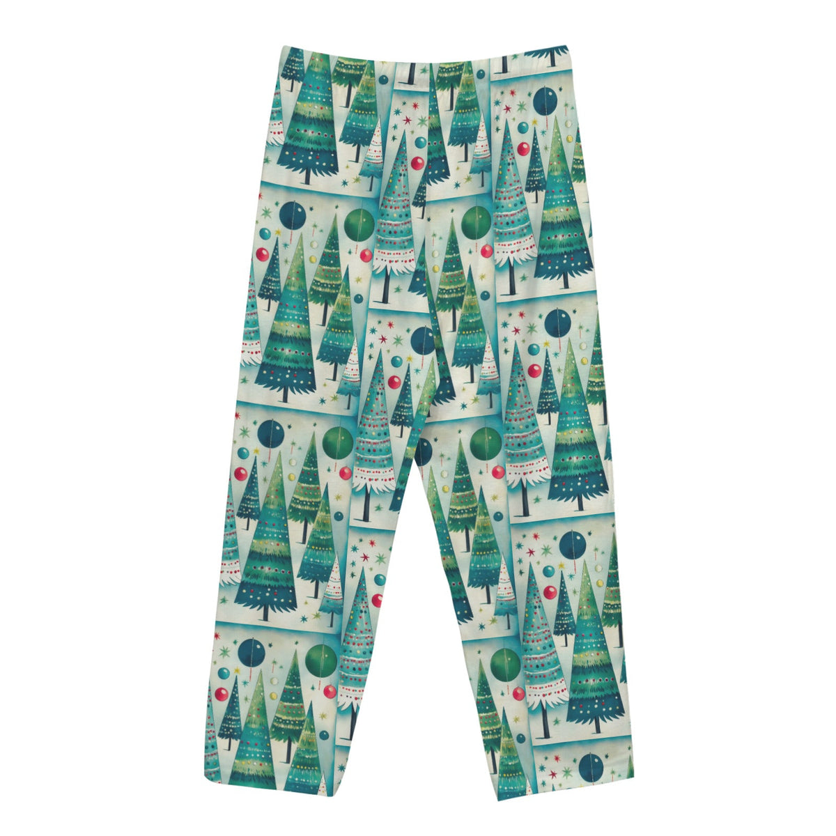 Vintage Christmas Trees Women's Drawstring Lounge Pants Without Pockets (Model L84)