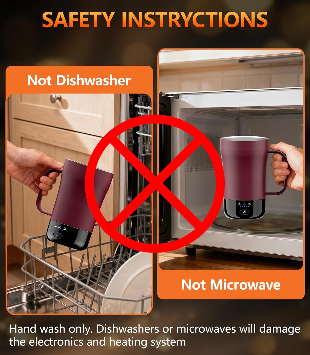 Self-Heating Coffee Mug, 14oz Heated Coffee Mug - Rechargeable Temperature Control Coffee Mug Keep Coffee Hot, Smart Mug Great Gift for Coffee Lovers & Slow Sippers