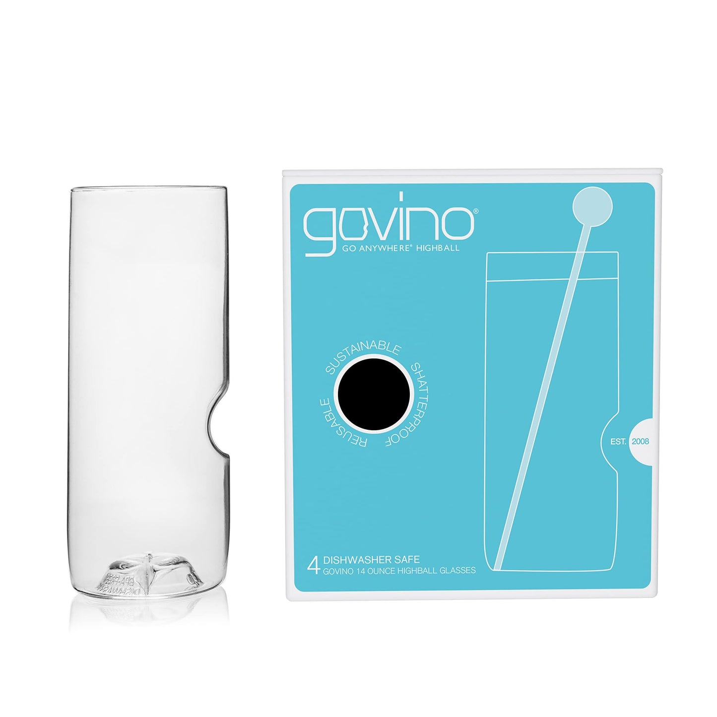 Govino Dishwasher Safe Highball Glasses | 14 oz