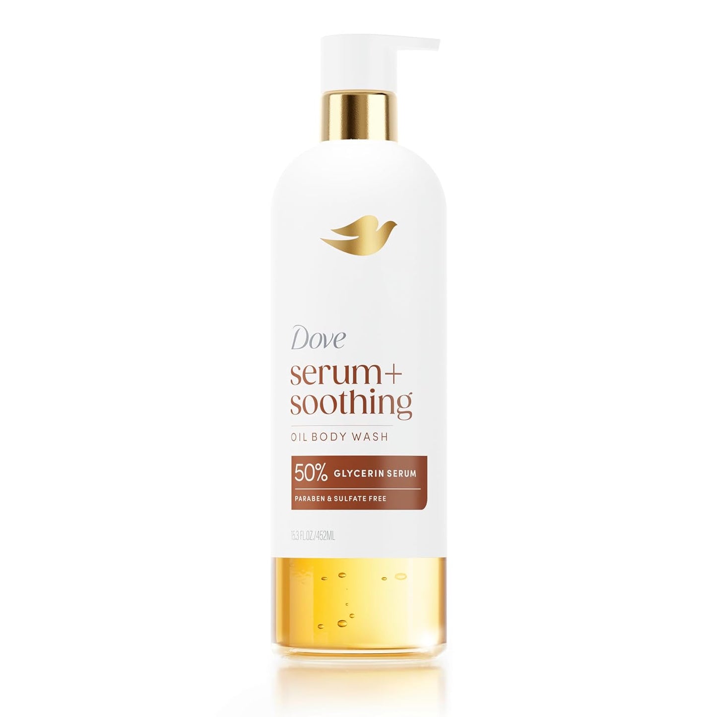 Dove Almond Oil & Sandal Wood Oil Body Wash Serum + Soothing For Women for Hydrated & Repaired Skin 15.3 fl oz