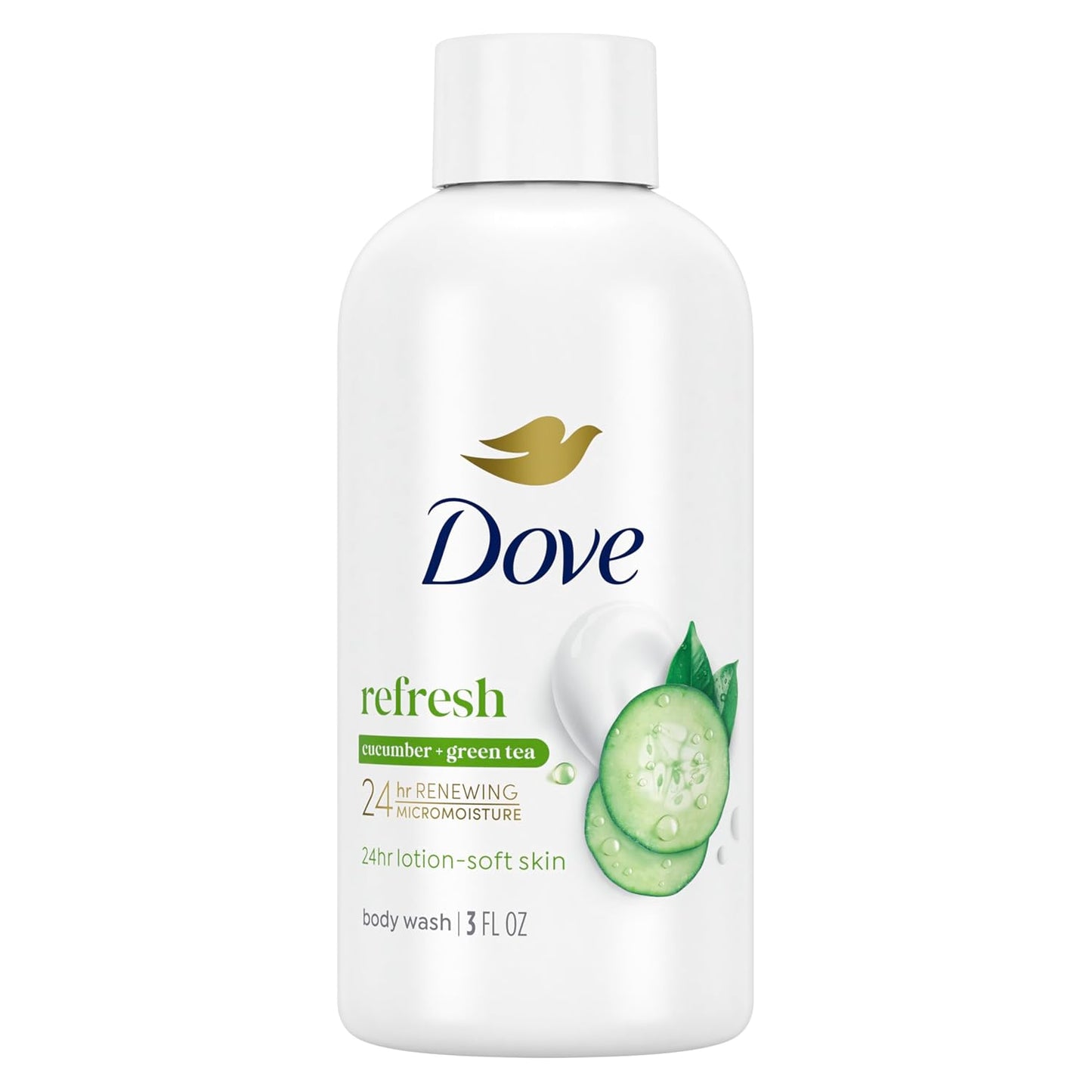 Dove Body Wash 24 Count Refreshing Cucumber and Green Tea Refreshes Skin Cleanser That Effectively Washes Away Bacteria While Nourishing Your 3 oz