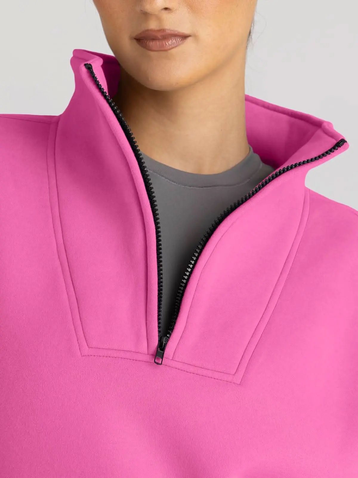 Love Salve Oversized Half Zip Sweatshirt — Cozy Fall Pullover