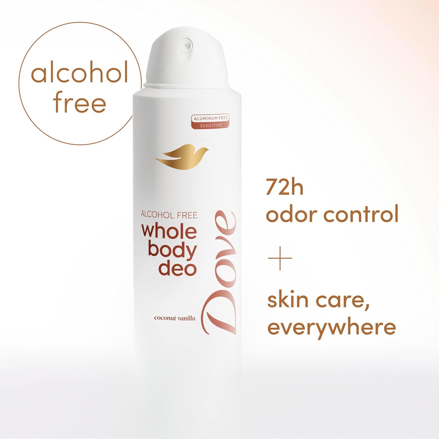 Dove Whole Body Deo Alcohol Free Deodorant Spray for Women Coconut Vanilla 4 oz