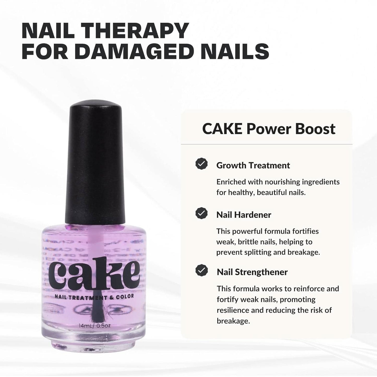 Cake Polish Power Boost Nail Growth & Strengthening 0.5 oz