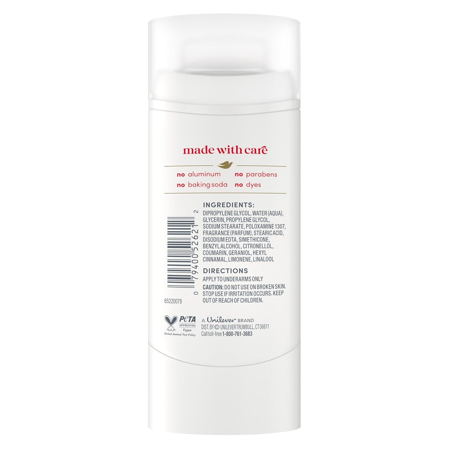 Dove Deodorant Stick Berry Spritz for 72 Hour Odor Protection Aluminum Free 2.4 oz