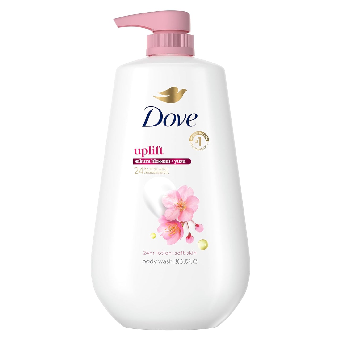 Dove Sakura Body Wash Uplift Sakura Blossom and Yuzu for 24hr Lotion-Soft Skin Moisturizing Skin Cleanser with No Sulfates No Parabens 30.6 Fl Oz