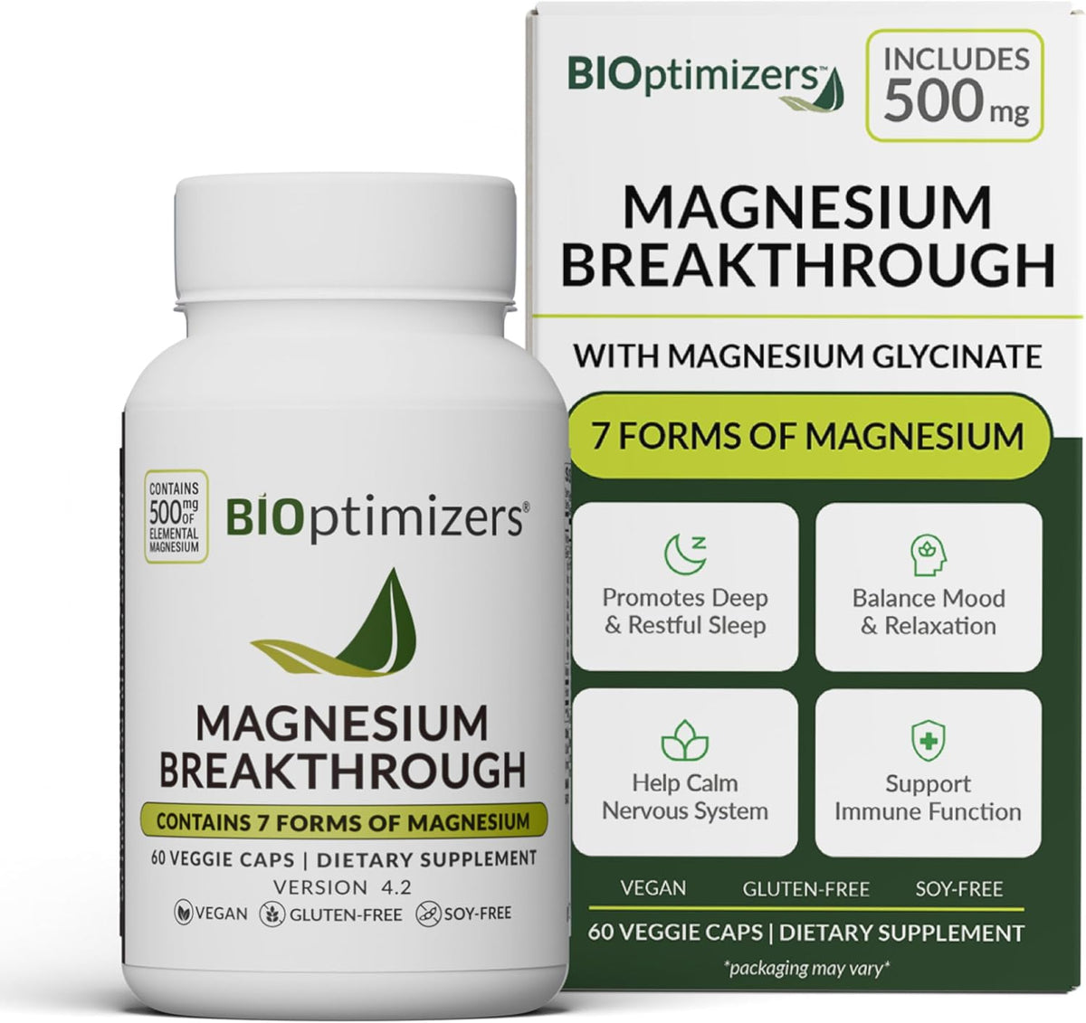 BIOptimizers Magnesium Breakthrough — 7 Forms of Magnesium, 60 Capsules
