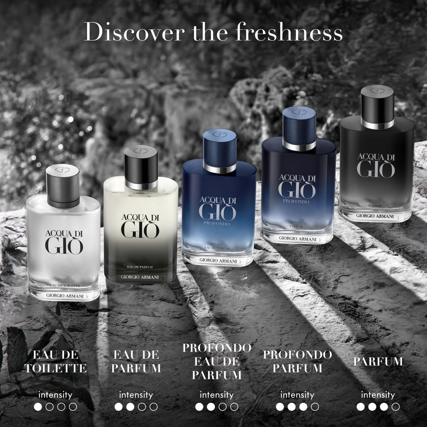 Armani Beauty - Acqua di Giò Profondo - Eau de Parfum - Colonia para hombre - Fragancia masculina fresca y aromática - Notas de mandarina, lavanda, cedro