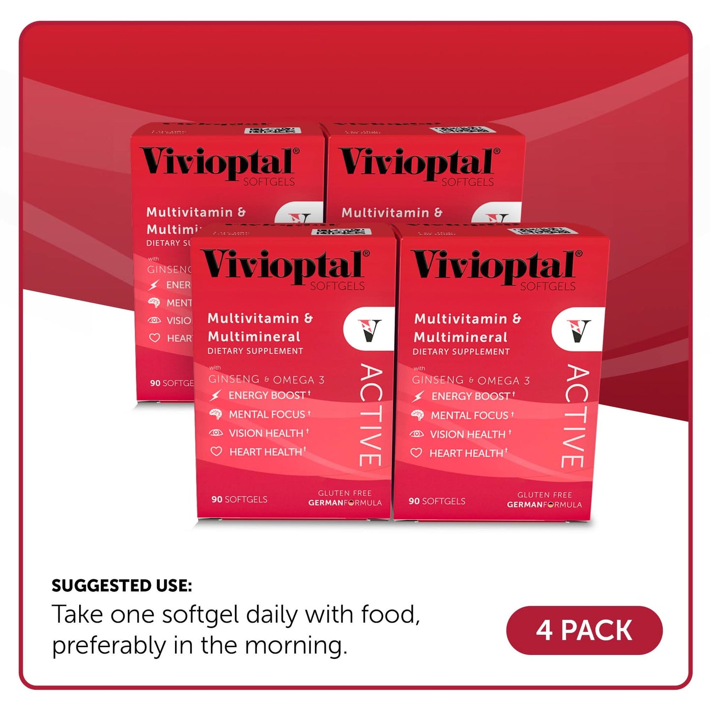 Vivioptal ACTIVE Multivitamin & Multimineral Supplement - 1 Year Supply