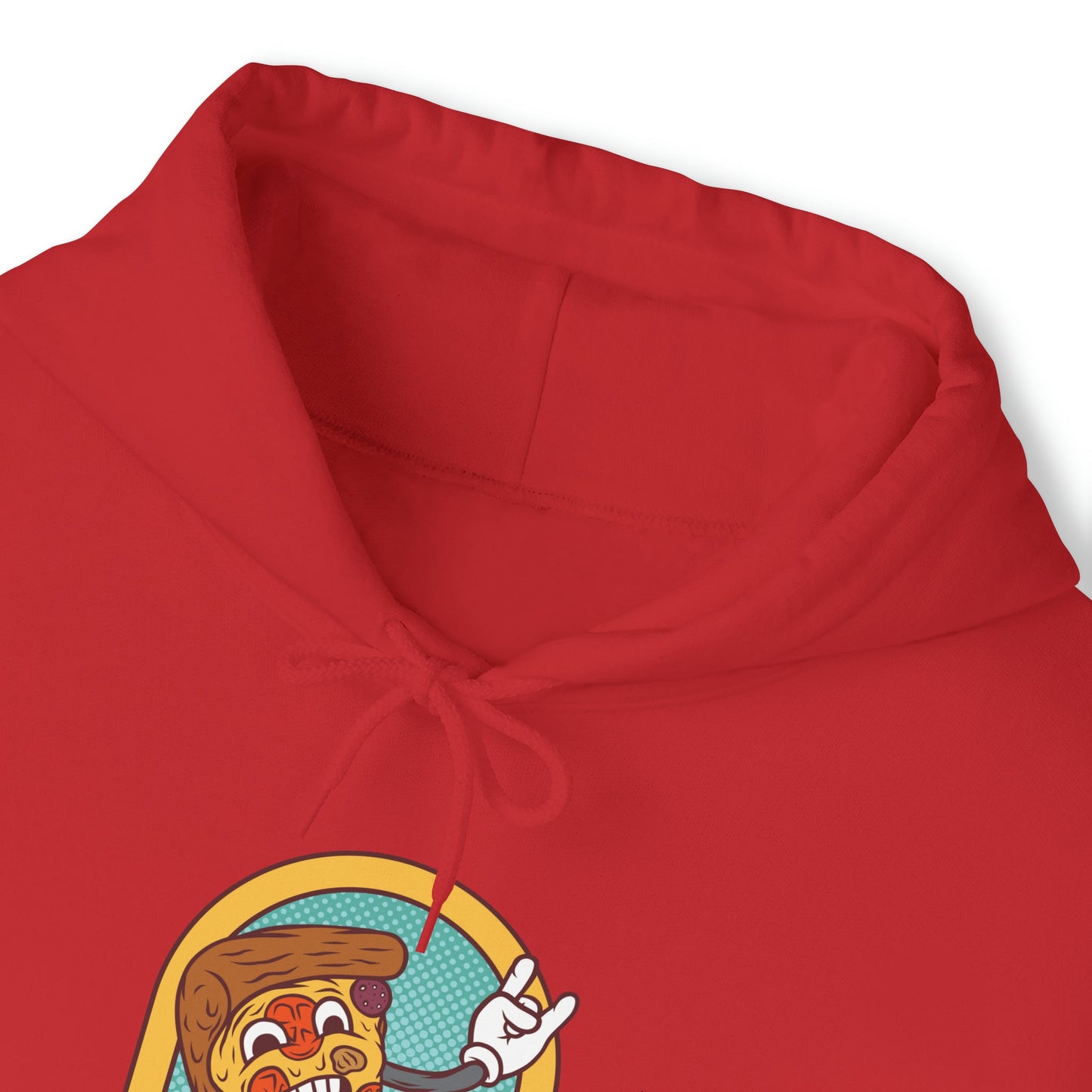 "Sudadera con capucha DirkyThreadz alimentada por pizza - Diseño gráfico divertido para amantes de la pizza"