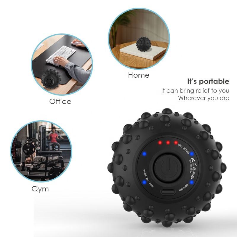 Waterproof Cheap Electronic Yoga Fitness Therapy Massage Ball with 4 Speeds Vibrating Massage Ball