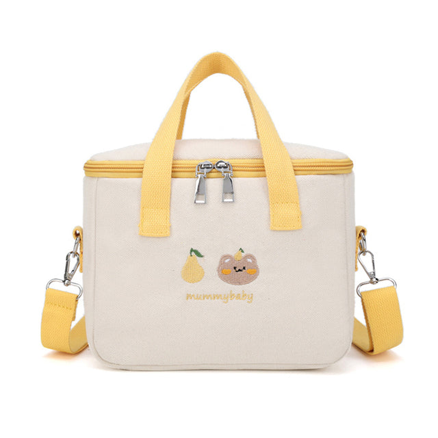 Waterproof Mother-Child Bag with Embroidered Bear Design
