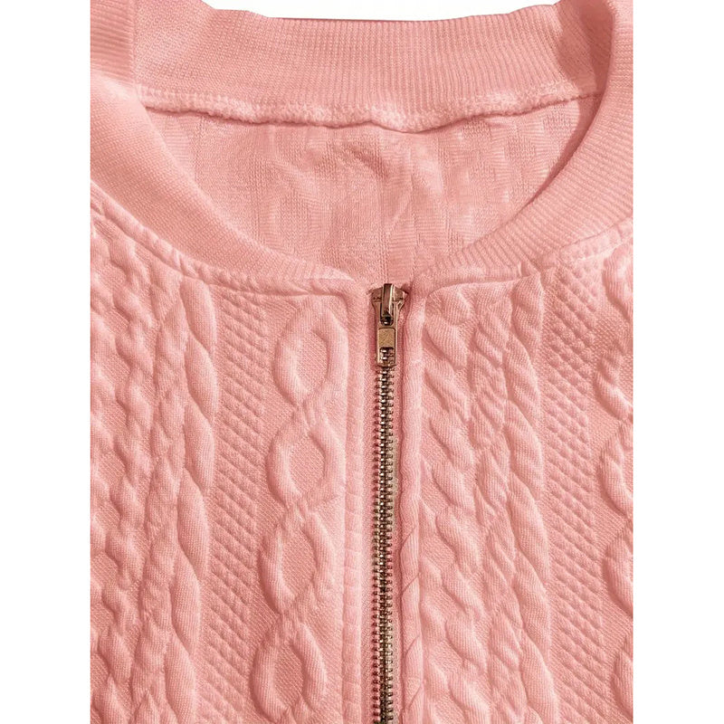 Chaquetas Bomber para Mujer Abrigos Jacquard Lindos Chaquetas Ligeras con Cremallera