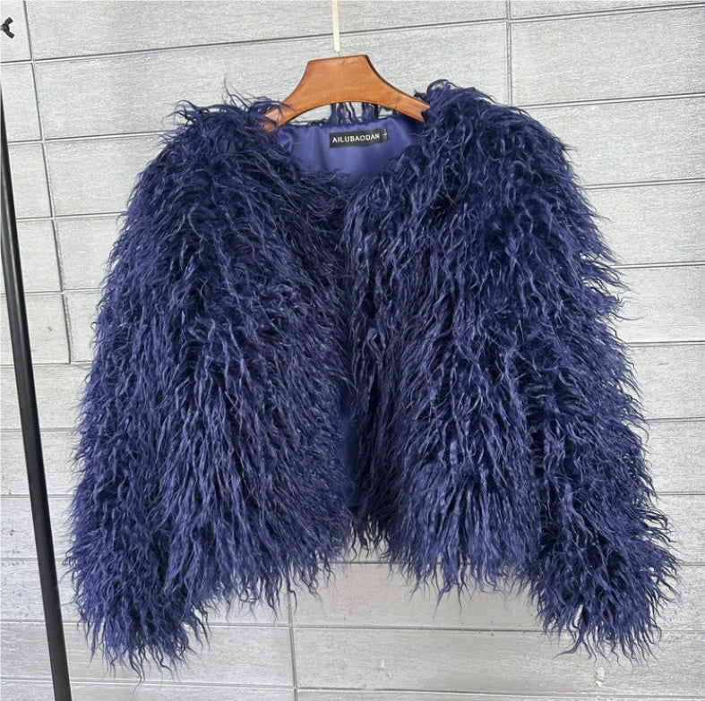 Women Fur Coats Autumn Winter Faux Fur Shaggy Jacket Fourrure Bontjas