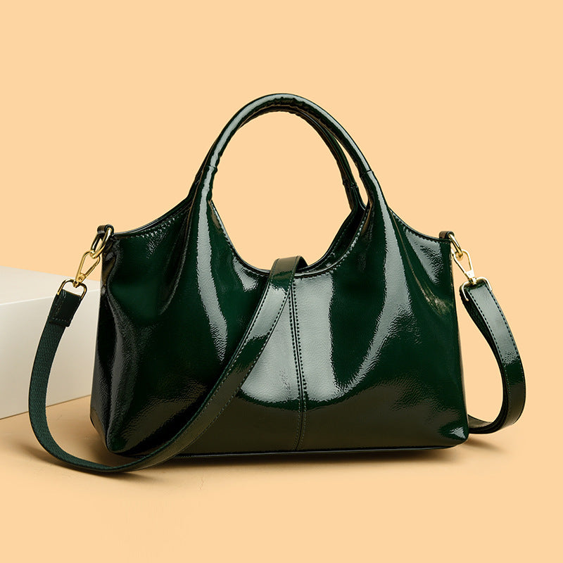 Premium Glossy Leather Commuter Bag