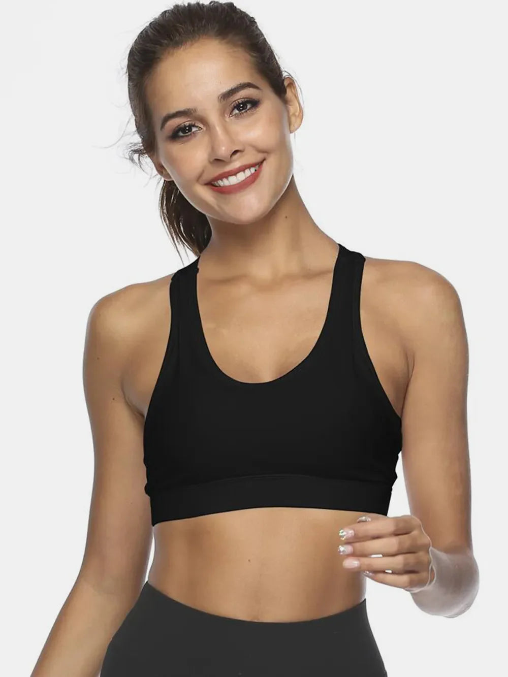Camiseta de tirantes deportiva con cuello redondo y abertura