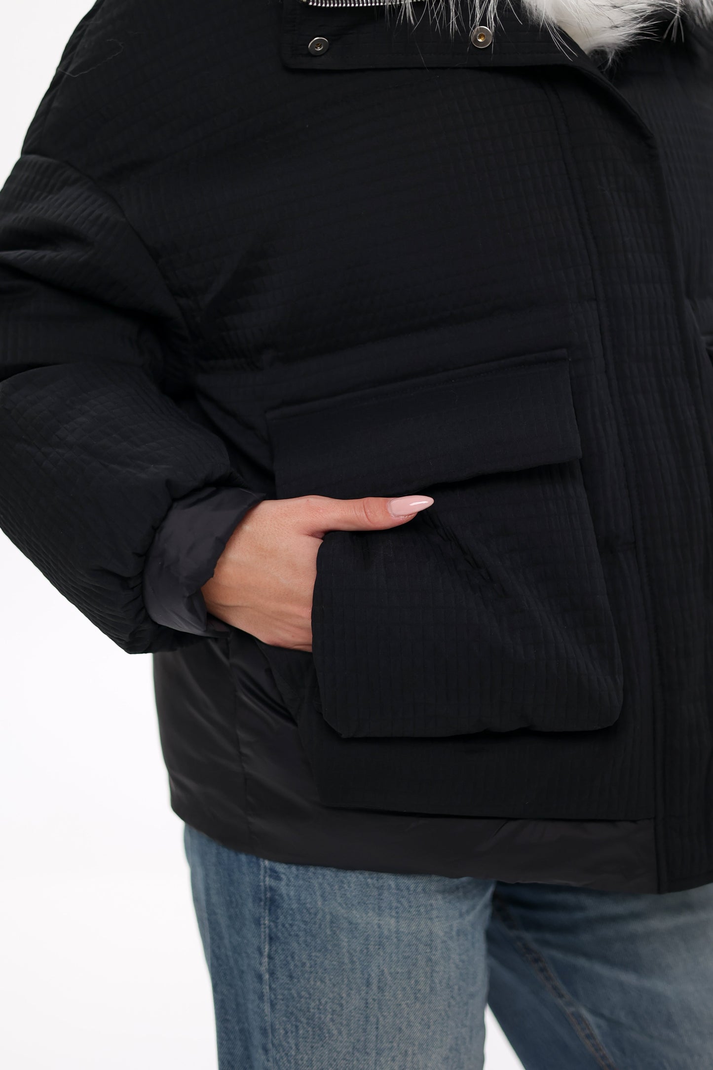 Parka de piel auténtica de zorro ártico con relleno de plumón