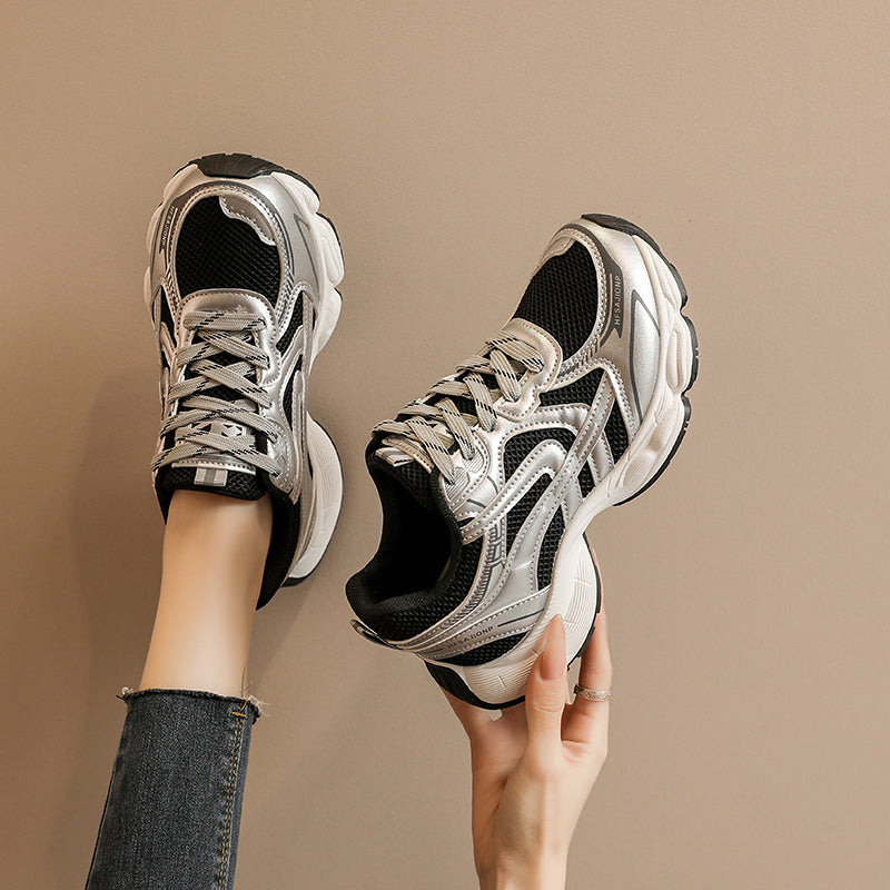 2026 New Arrival Mesh Chunky Sneakers Women, Retro Distressed Breathable Athletic Shoes, Couples Casual Platform Running Sneakers
