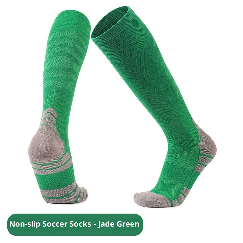 Men's Training Socks Thickeneded Towel Bottom Cushioning Comfortable Pvc Dispensing Non-Slip Socks Sweat-Absorbent Breathable Mid-Calf Football Socks
