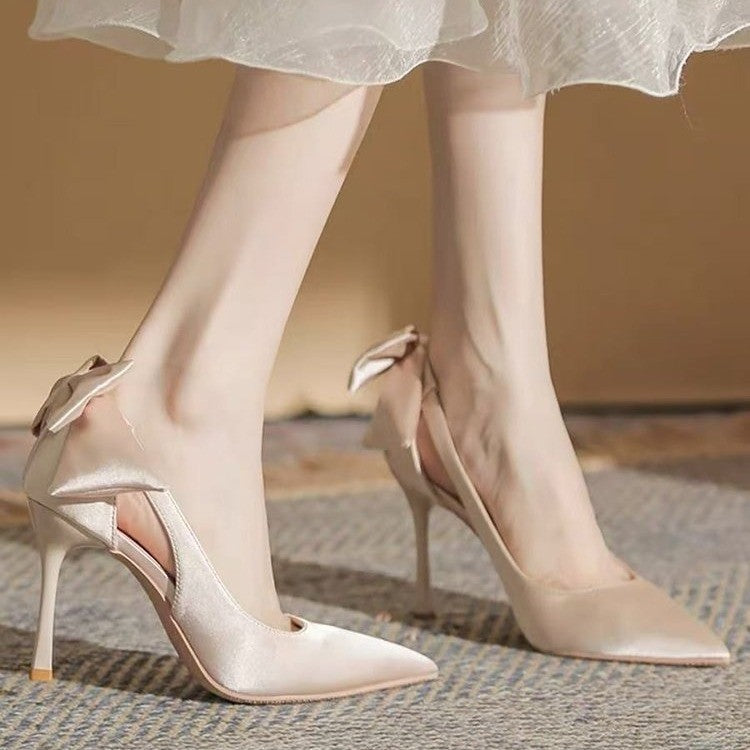 Bow Satin Stiletto Heels