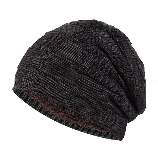 Gorro de punto grueso cálido de terciopelo de moda para hombre