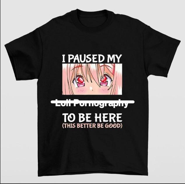 I Paused My Anime to Be Here T-Shirt – Funny Retro Typography Graphic Tee for Fans & Gamers