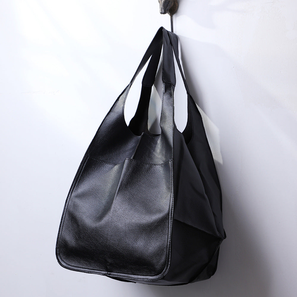 Simple Big Bag Soft Leather Large Capacity Shoulder Tote Bag