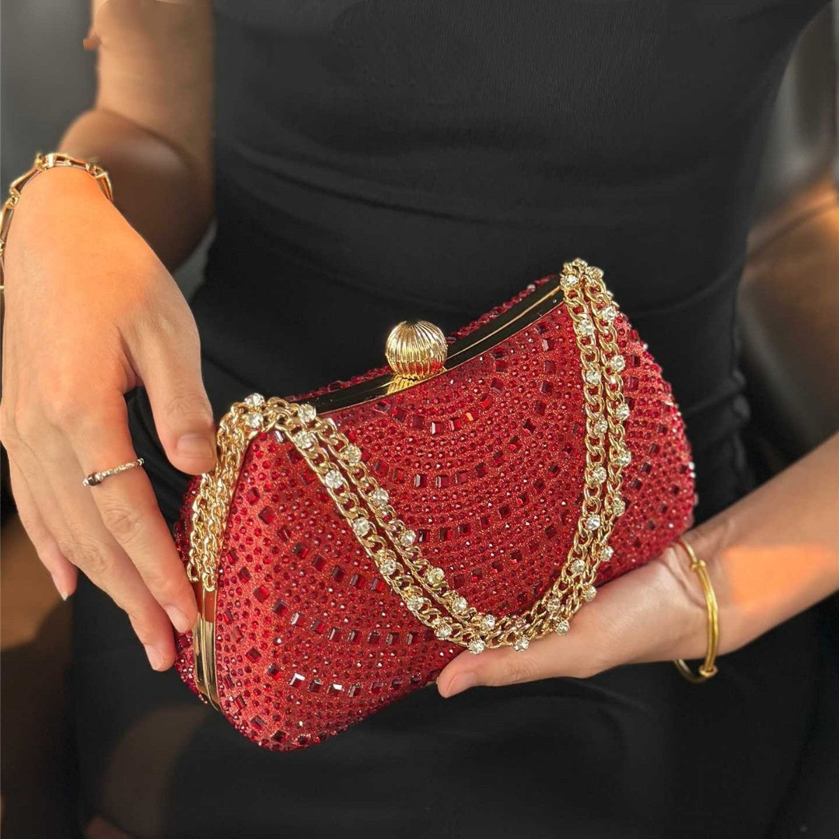 Sparkling Diamond Embellished Evening Handbag