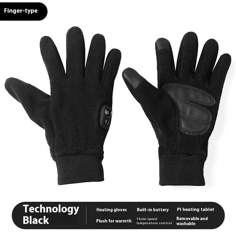 Men's Warm Thick Windproof Electric Heating Gloves
