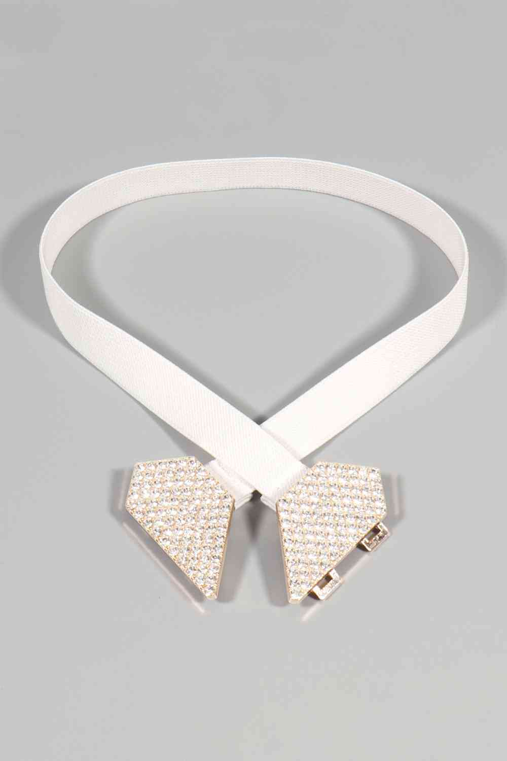 Cinturón elástico con hebilla de corazón de strass GlamStyle – Brillo deslumbrante y comodidad. Consulta la tabla de tallas en "más detalles".