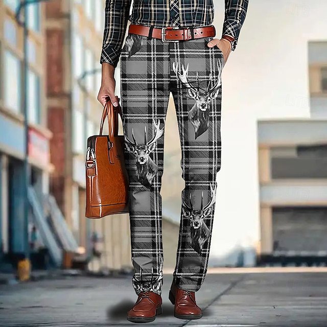 Men's Casual Sport Plaid Sweatpants