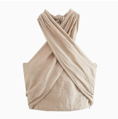 Linen Jacket with Wide-Leg Pants (One Piece)