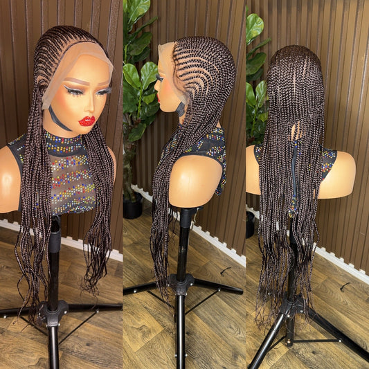 Peluca de trenzas africanas marrones