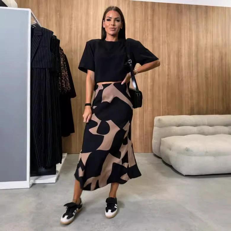High Waist Slimming Women's Printed Wear Skirt