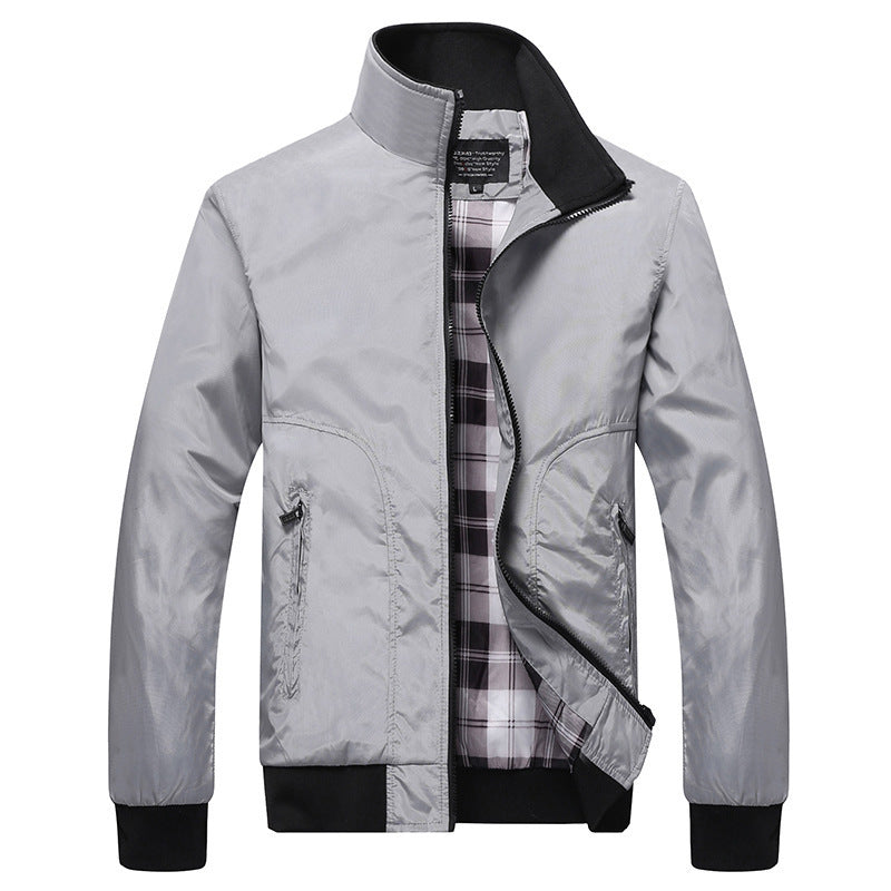 Korean-style Casual Mens Coat With A Stand-up Collar