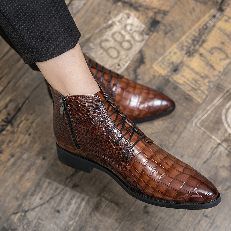 Men's Hundred Snakeskin Pattern Pointed-Toe Flats