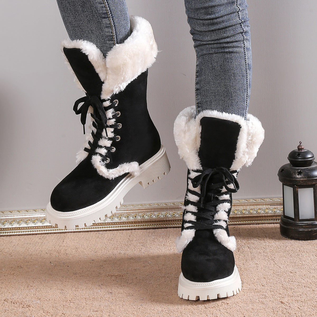 Women's Furry Warm Mid-Calf Snow Boots
