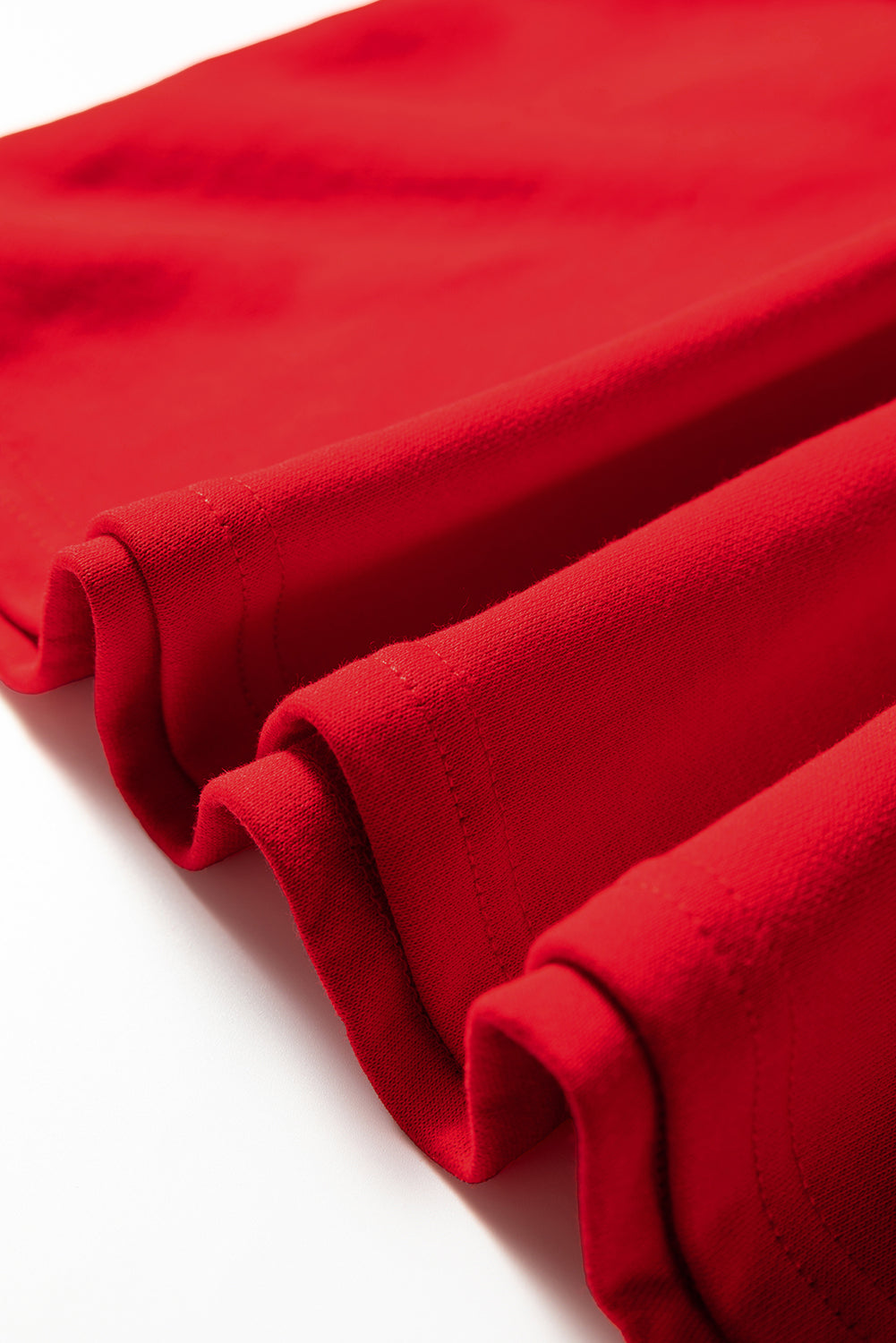 Vestido sudadera Fiery Red Varsity de corte recto con banda de contraste en las mangas