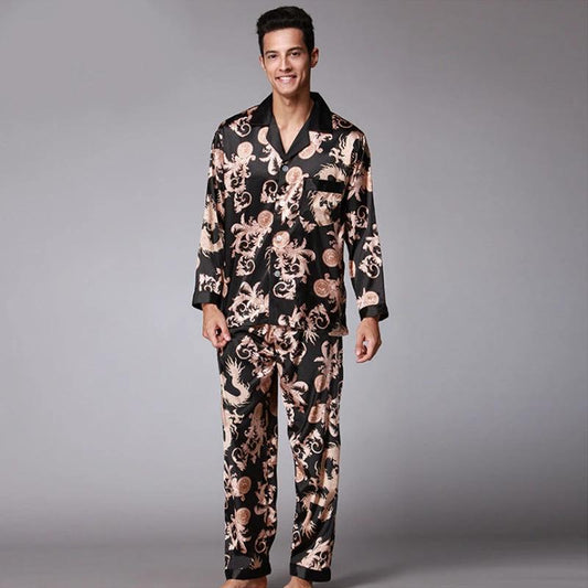 Conjunto de pijama de pantalón y manga larga para hombre