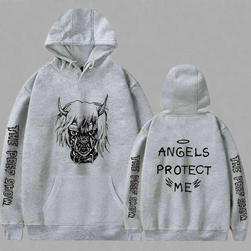 Sudadera con Capucha de Ángel y Demonio – Sudadera Unisex con Estampado Gráfico para Pareja
