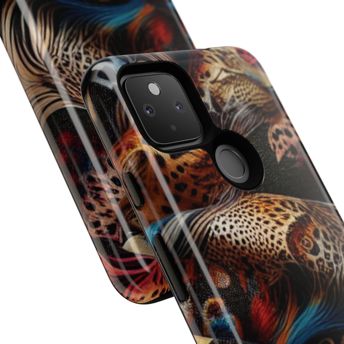 Stylish Tough Phone Case with Elegant Black and Gold Design