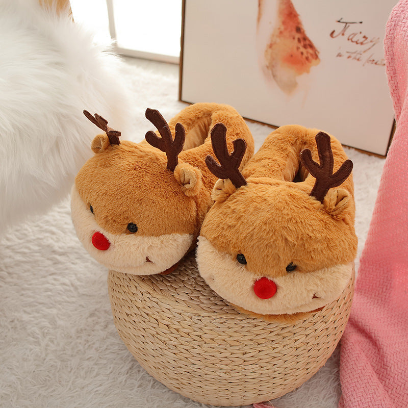 Warm Student Dormitory Plush Cotton Slippers