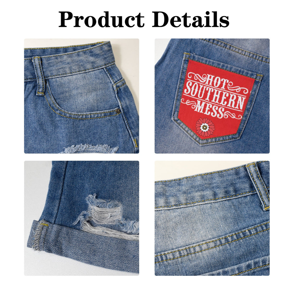 Your New Favorite Shorts: "Hot Southern Mess" Light Blue Denim - Trendy & Chic