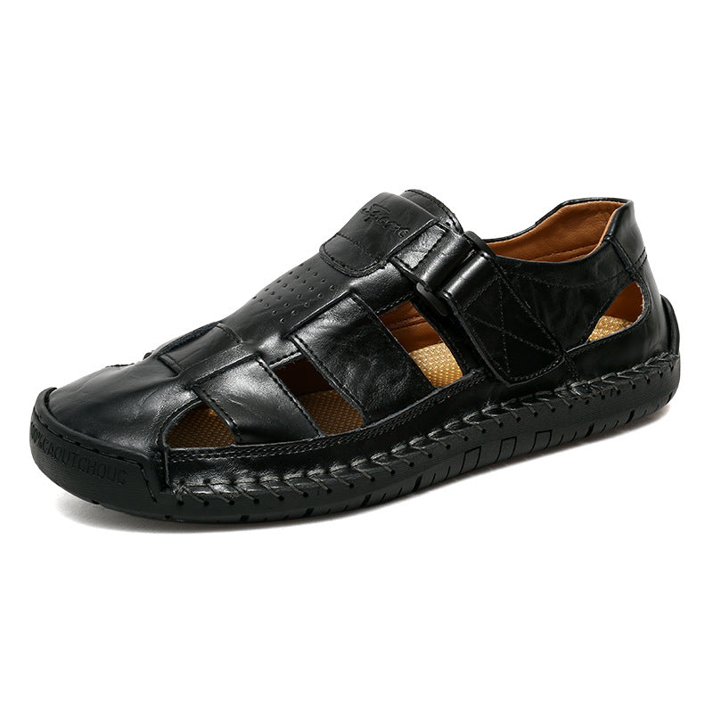 Men's Handmade Stitching Leather Casual Beach Sandals