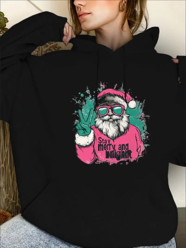 Sudadera con capucha de Papá Noel para mujer