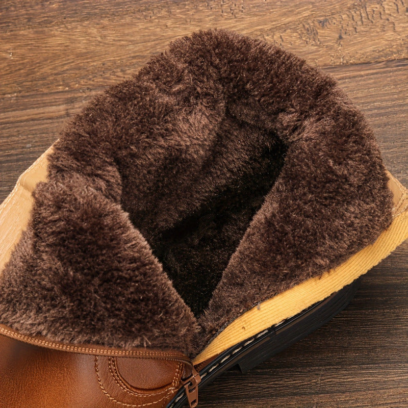 Dress Boots with Zipper and Faux Fur