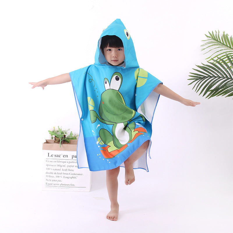 Microfiber Children's Cloak Double-sided Velvet Quick-drying Beach Towel
