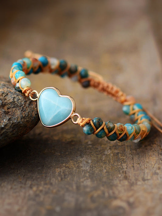 Pulsera de cuentas con forma de corazón